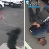 Gunman shoots victim before he’s arrested by armed police.