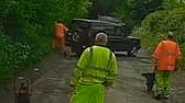 Land Rover driver rams workman after ignoring road closure