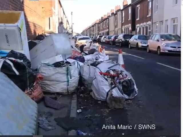 Rubbish on a residential street