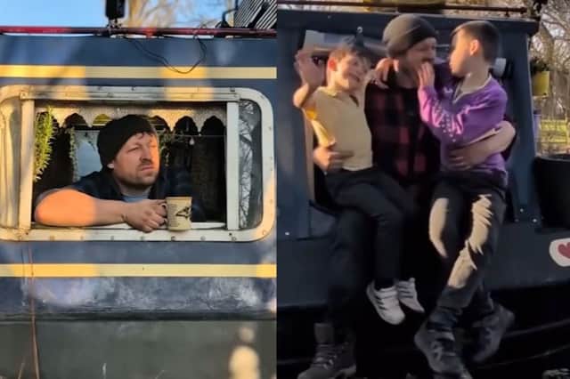 Milton Keynes dad raising sons on boats - with 'cinema' and study nook.