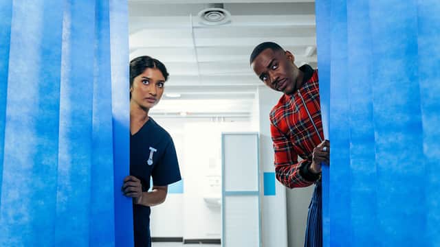 Varada Sethu (L) and Ncuti Gatwa (R) in Doctor Who
