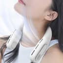 The bladeless neck fan provides a targeted breeze while keeping your hands free