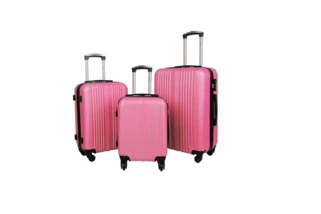 Wowcher 3-piece striped luggage set