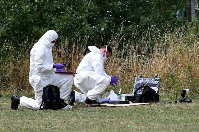 The scene of a murder off Woodburn Road, Smethwick