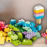 LEGO DUPLO bricks are designed for little hands and can be used to create colourful models through open-ended play.