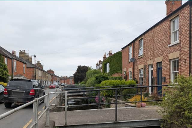 Historic properties along West Banks, now part of the revised Sleaford Conservation Area.