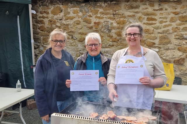 President Dianne Tuckett installs two new Friends of Rotary, Anne Lewis and Abigail Stimpson