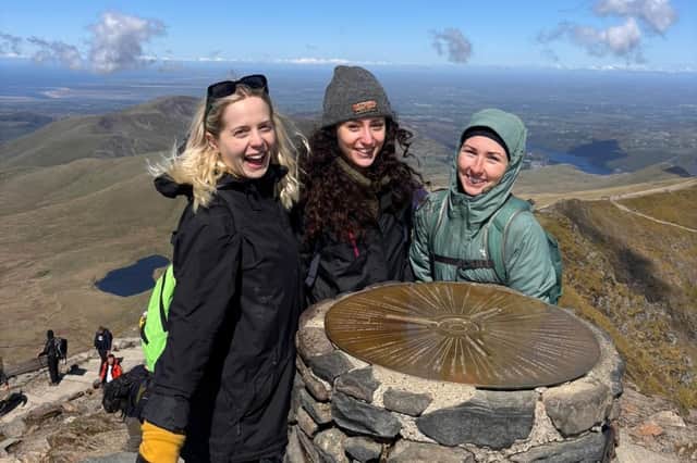 Emily (centre) training with friends