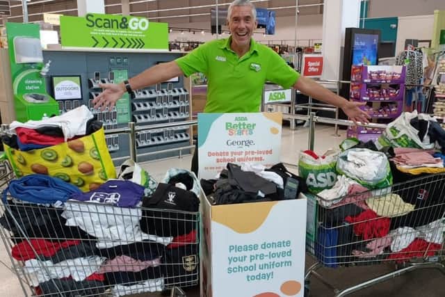 Asda Boston's community champion with some of the customer donations