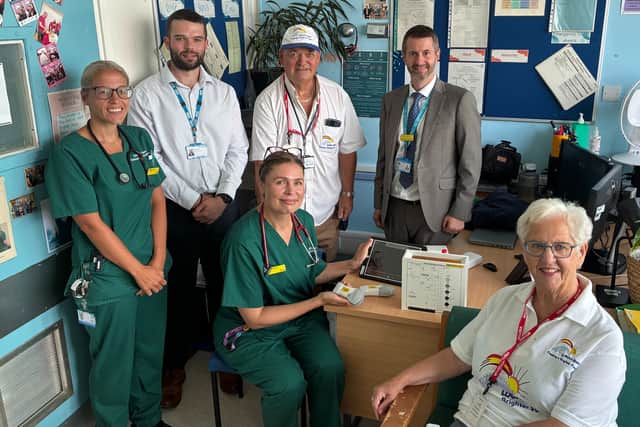 The team at Pilgrim Hospital, Boston thanking Local Hope for their generosity in funding the scanner.