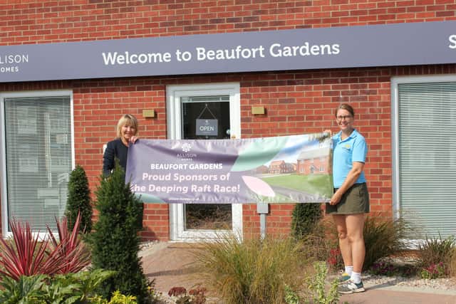 Michelle Urquhart, Vice Chair of the Deepings Raft Race Committee, with Angie Ashby, Sales Executive at Allison Homes Central's Beaufort Gardens development