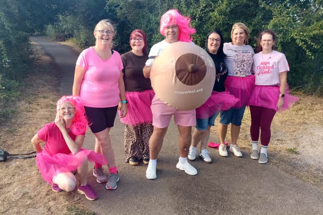 Asda Boston colleagues taking part in the Tickled Pink walk
