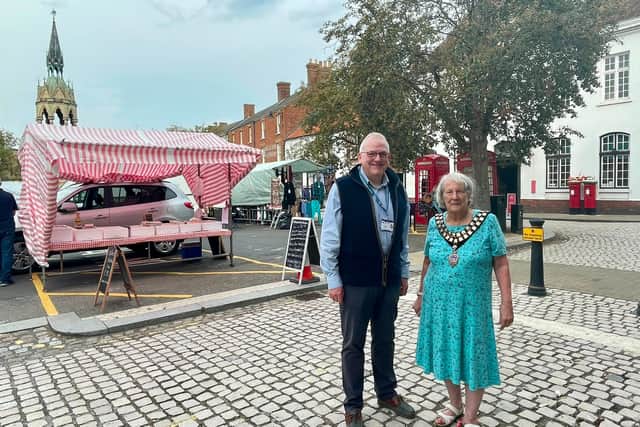 Coun William Gray, Portfolio Holder for Communities and Better Ageing with Coun Fiona Martin, Chairman and Mayor of Horncastle