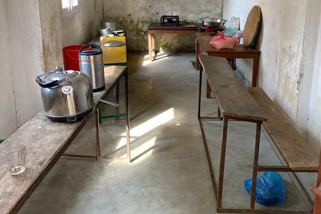 The  school kitchen before refurbishment.