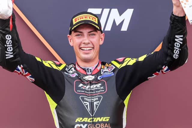 Fenton Seabright celebrates his win in race one