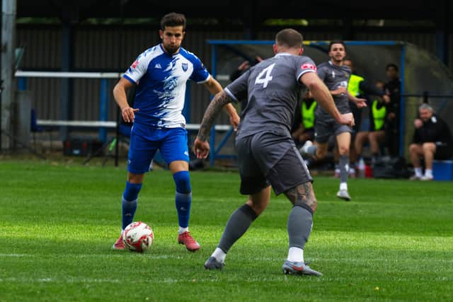 Aziz Mhamdi in action for Boston Town against Basford - photo: (c) Joshua Hallam