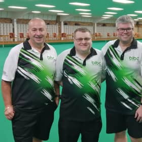 Best winning home rink 31-15 in the Denny game against Sleaford, with skip Martin Tomlin, Scott Whyers, Matt Wilkinson and Aidan Brickles