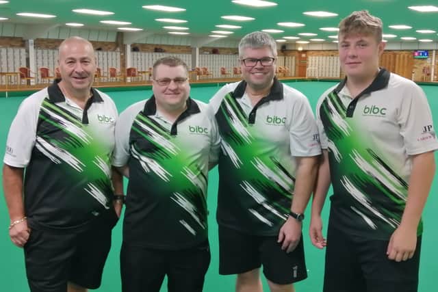 Best winning home rink 31-15 in the Denny game against Sleaford, with skip Martin Tomlin, Scott Whyers, Matt Wilkinson and Aidan Brickles