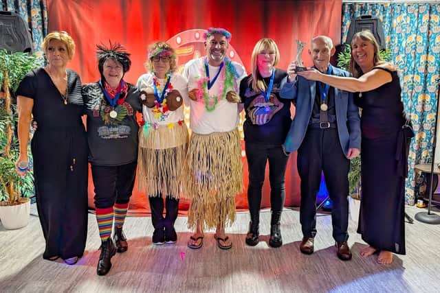 The winning group with care home staff members