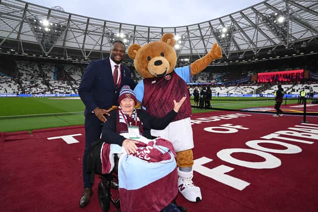 Tom Law with West Ham United mascot