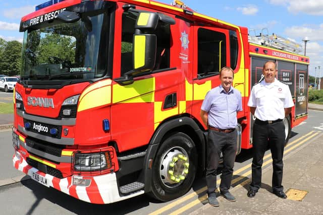 Chief Fire Officer Les Britzman and county council executive member for the fire service, Coun Nick Worth.