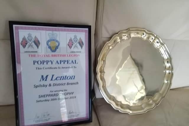 Spilsby and district Royal British Legion has been awarded the Sheppard Poppy Trophy for outstanding contribution to the Poppy Appeal.