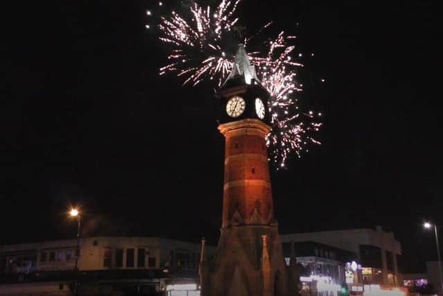 The sky along Skegness seafront was lit up by a display by Busters. Photo: Barry Robinson. ANL-190711-135912001