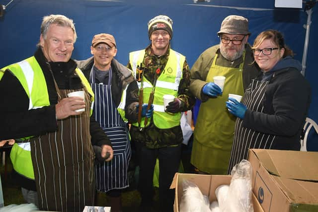 Rotary Club of Spilsby fireworks display. Rotary Club members L-R Chris Lunsden, Will Dickson, Ian Steltner - president, Rob Watson, Charlotte Watson. ANL-190611-150152001