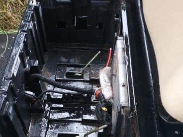 Batteries were stolen from the buggies.