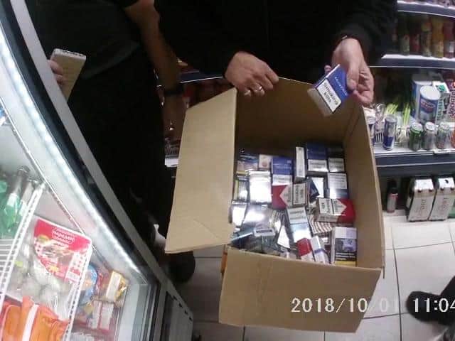 Illegal cigarettes found in a previous raid on the store
