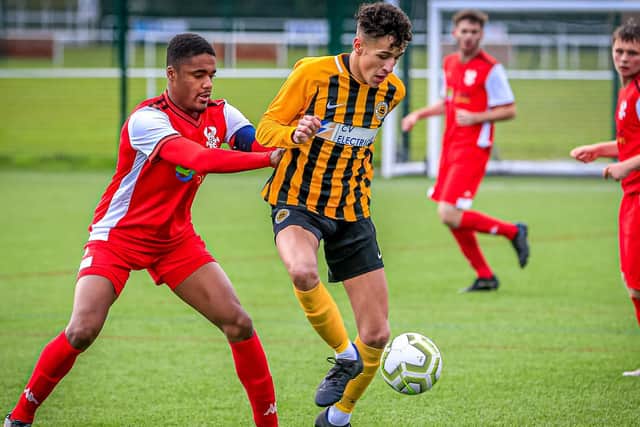 United v Kidderminster action. Photo: David Dales
