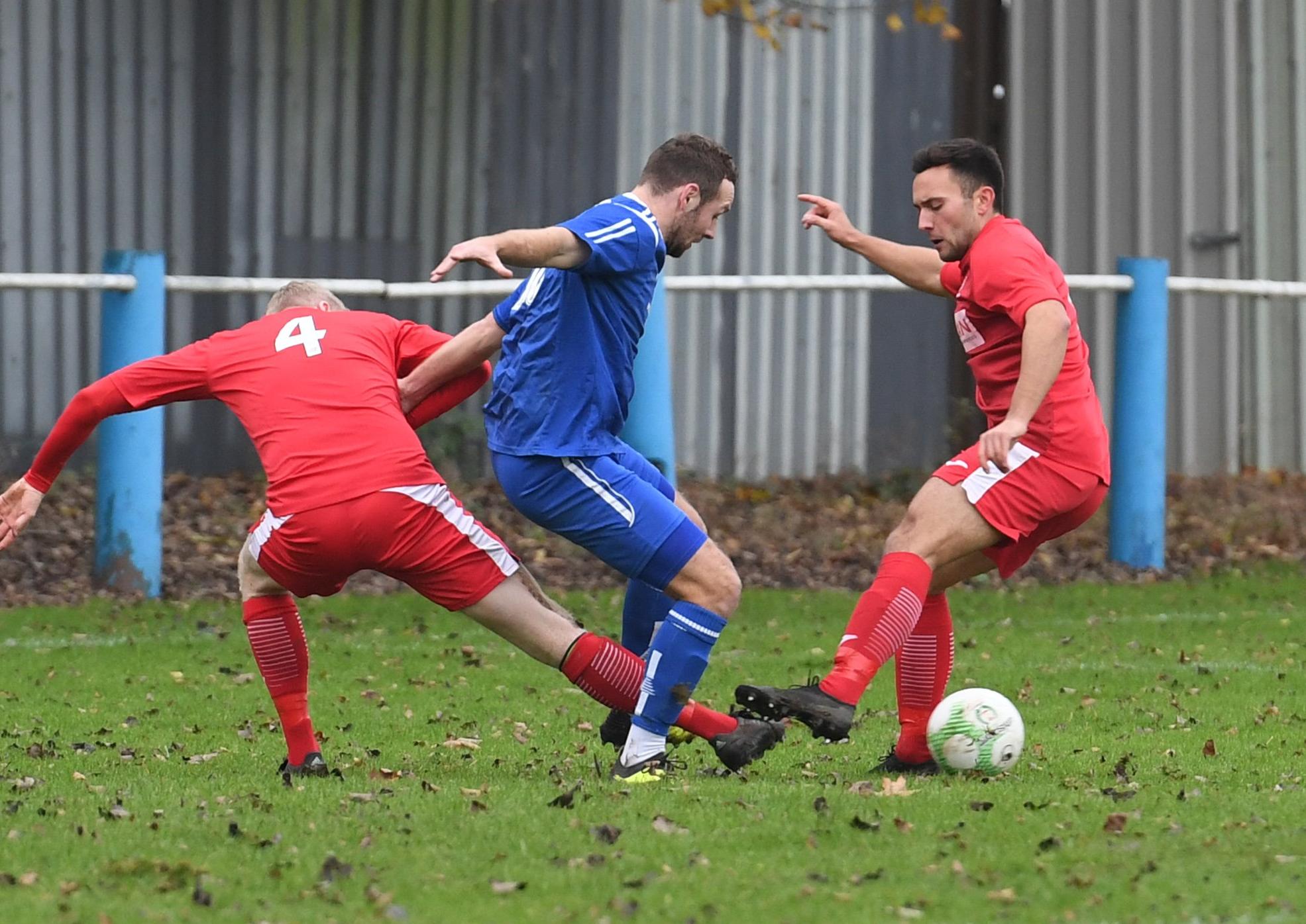 Boston Town v Cogenhoe football action.