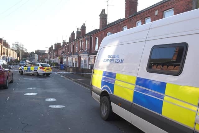 The street was partially sealed off after the stabbing in Boston
