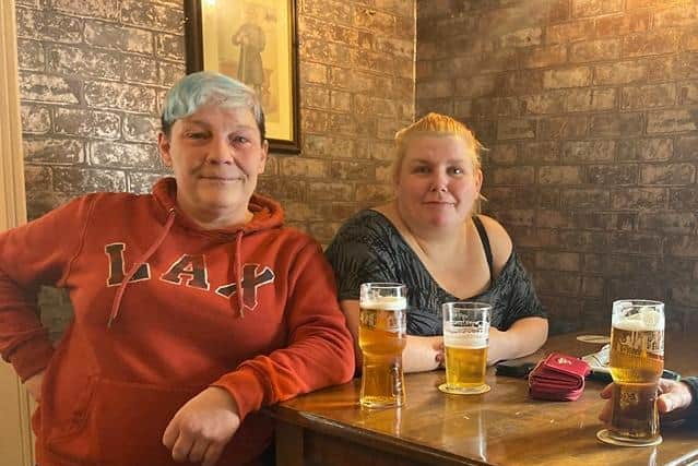 Customers enjoying a drink at the White Hart in Spilsby.