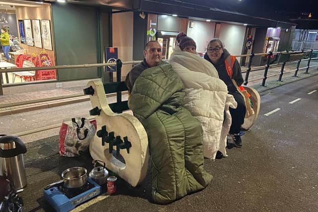 Some members of Skegness Clean Start camped further down Grand Parade.