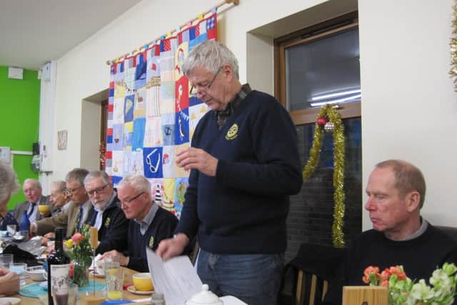 Some of the Rotarians attending the frugal lunch at the Rock Foundation cafe in Caistor
