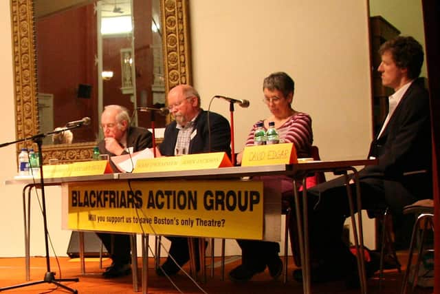 David Edgar at a public meeting held at the Assembly Rooms in 2008 over the future of Blackfriars Arts Centre, where he spoke about getting the theatre onto a surer financial footing. Picture: Neil Watson