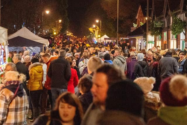 Crowds gathered in Woodhall Spa for the annual Christmas market