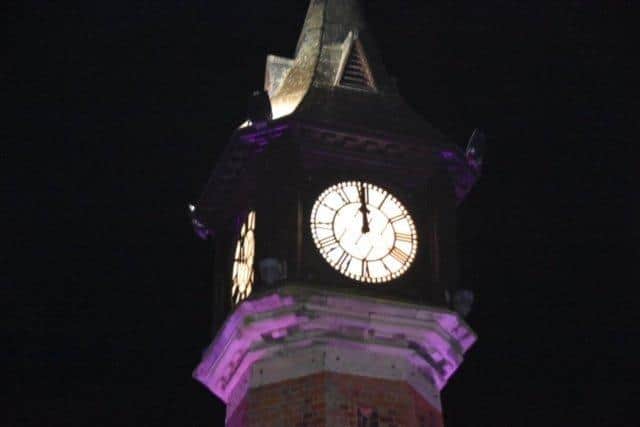 The Clock Tower strikes midnight on New Year's Eve/ Photo: Barry Robinson. ANL-200201-112244001