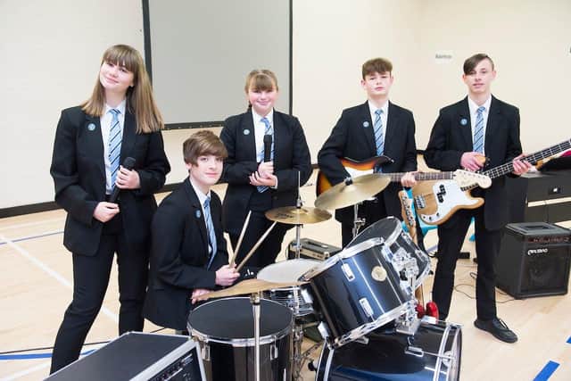 Somercotes Academy. Grandparents Day. Somercotes band who performed. Lillie Gregory, Max Beardsley, Amelia Donner, Dylan Roberts and Lewis Rollinson. (Picture: Sean Spencer/Hull News & Pictures Ltd).
