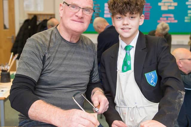Somercotes Academy. Grandparents Day. Peter Pawson and Jack Pawson. (Picture: Sean Spencer/Hull News & Pictures Ltd)