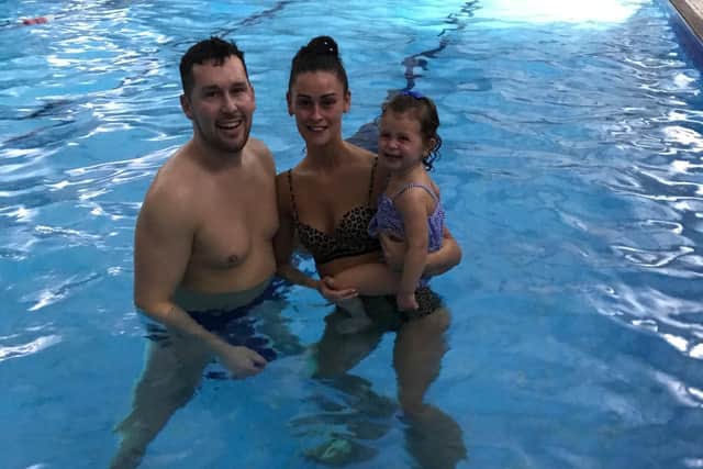 Steve, Tiffenie and Tahlia after the swim.