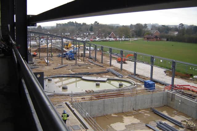 Construction of the Meridian Leisure Centre.
