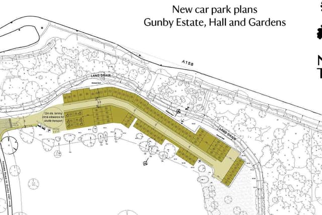 Map of the new car park at National Trusts Gunby Estate, Hall and Garden.