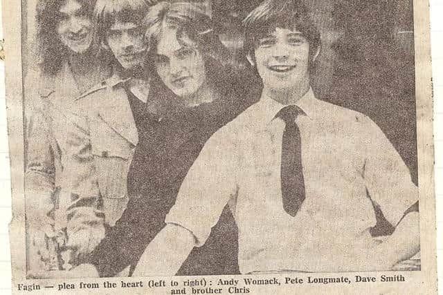 An old newspaper cutting about the band, back in the 1970s before they initally split up.