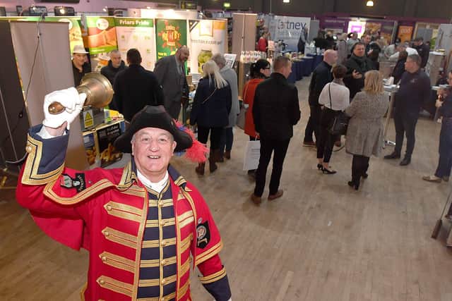 Expo Trade Show at Richmond Holiday Centre, Skegness. Skegness Town Crier Steve O'Dare ANL-200602-103841001
