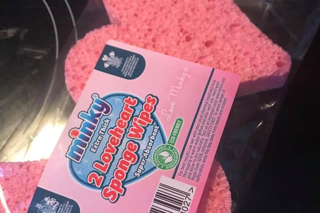 The first step to a romantic home is to make it sparkling. Get cleaning with a Minky - his loveable heart-shaped sponge is super absorbent.