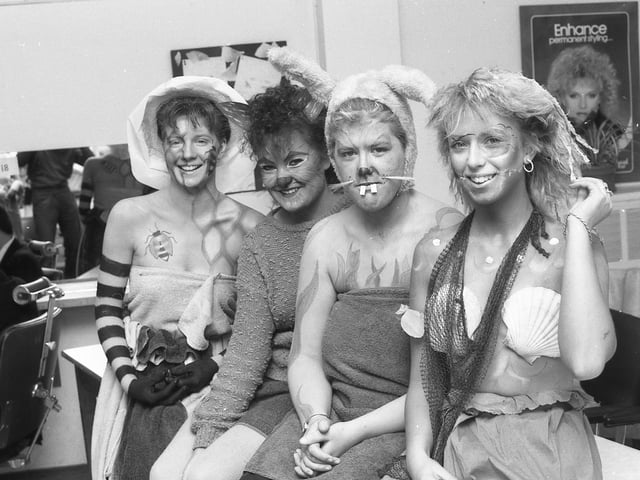 Winner Mary Jane Taylor and Karen Porter (pictured left) would go on to the final of the fantasy make-up competition at Bradford and Ilkley Community College.