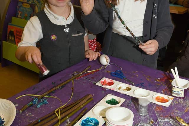Harry Potter event at Boston Library. L-R Stella Booth and Beatrice Booth of Brothertoft. EMN-200702-142125005