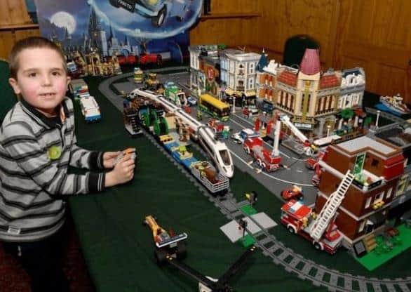 Elliott Halgarth with his Lego model.